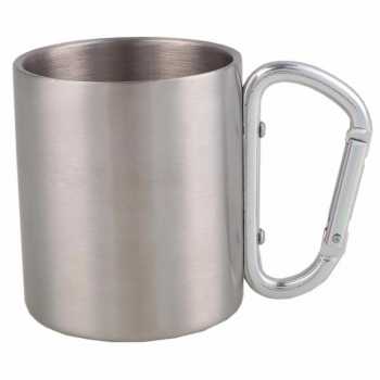 Gambar produk Lixada Gelas Mug Stainless Steel Gagang Carabiner 200ml - BW2505035