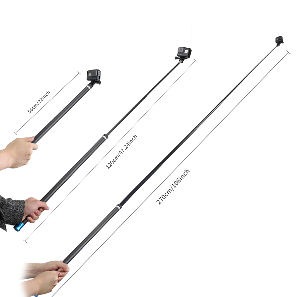 Telesin Tongsis Monopod Super Long Carbon Fiber 2.7M GoPro/Xiaomi Yi Gambar produk Telesin Tongsis Monopod Super Long Carbon Fiber 2.7M GoPro/Xiaomi Yi