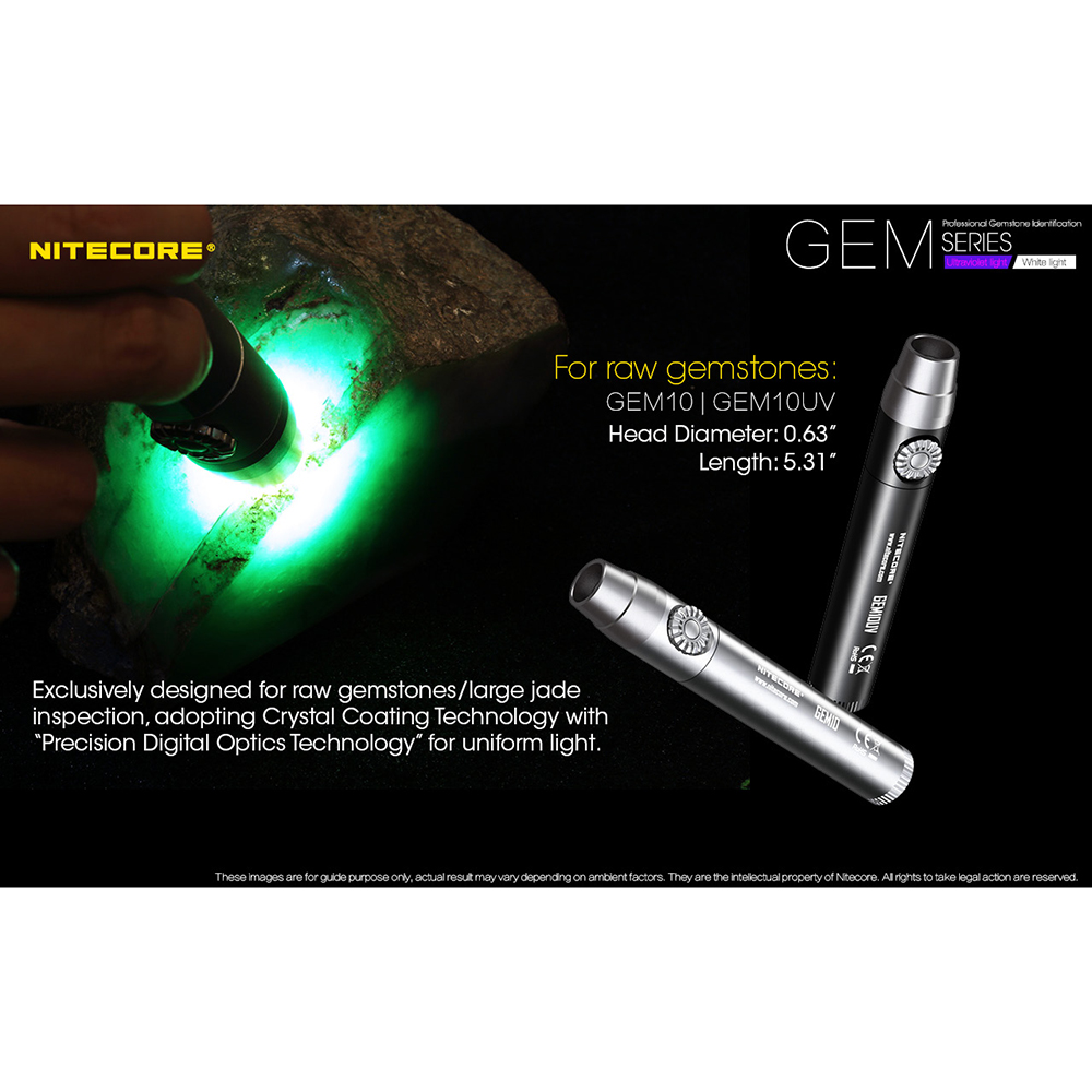 Gambar produk Nitecore GEM10UV Senter Indentifikasi Batu Mulia Gemstone Ultraviolet