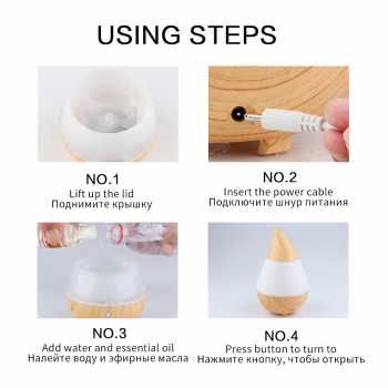Taffware Air Humidifier Aromatherapy Diffuser Wood 235ml - HUMI AJ-215 ...