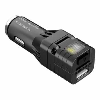 NITECORE Car Charger 1 Port QC3.0 with LED Light+Glass Breaker - VCL10 - Black