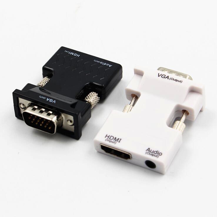 Adaptor Converter HDMI Female to VGA Male 1080P Audio Port HV1002