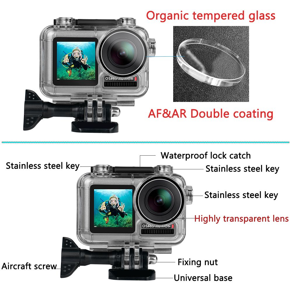 TELESIN Waterproof Housing Case For DJI Osmo Action- OS-WTP-00 Gambar produk TELESIN Waterproof Housing Case For DJI Osmo Action- OS-WTP-00