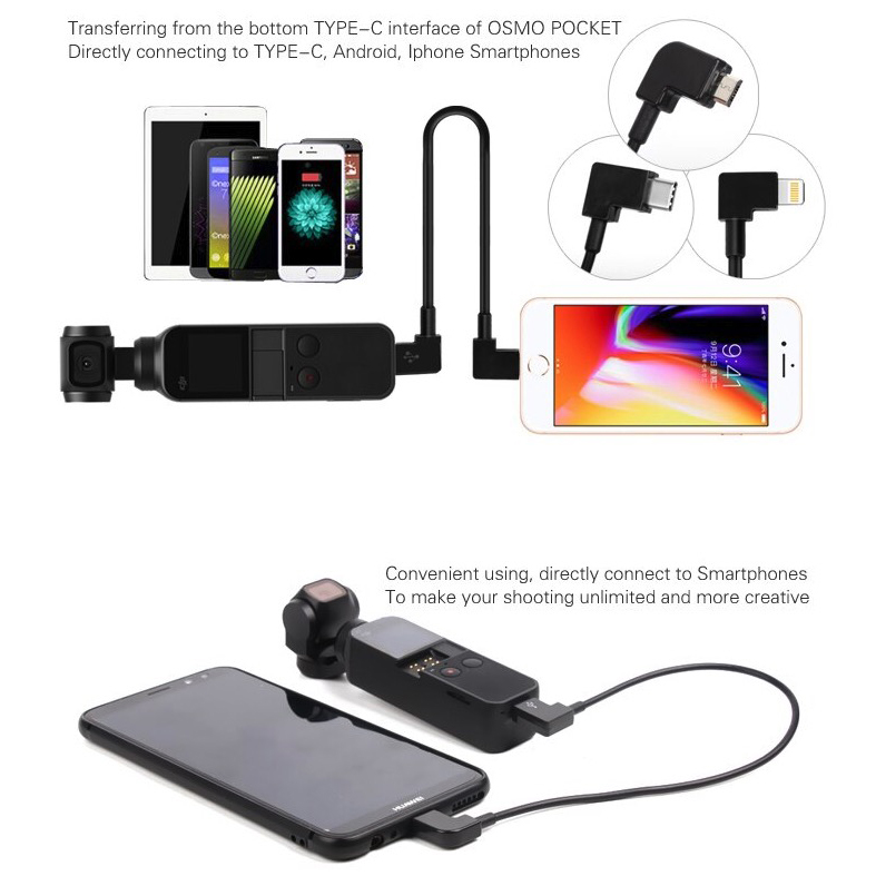 Telesin Kabel Data USB Type C to Micro USB DJI OSMO Pocket - OP-X9169 Gambar produk Telesin Kabel Data USB Type C to Micro USB DJI OSMO Pocket - OP-X9169