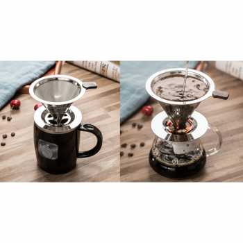 Gambar produk Ueinsang Saringan Kopi Stainless Steel Filter V60 Double Layer Small - F-401T