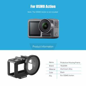 Gambar produk Telesin Protective Aluminum Frame Case UV Filter for DJI Osmo Action