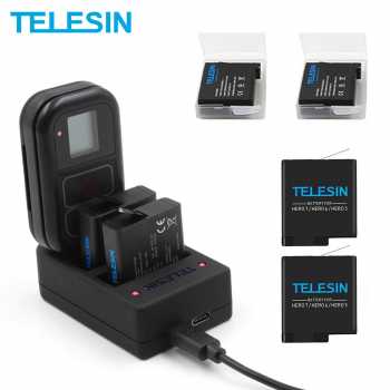 Gambar produk Telesin Charger Baterai 2 Slot+Charger RC 2xBattery GoPro Hero 5/6/7