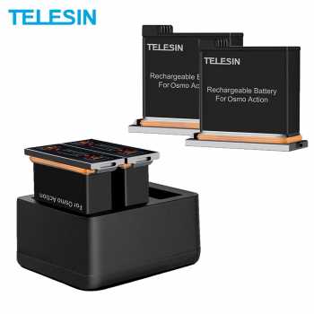 Gambar produk TELESIN Charger Baterai 3 Slot with 2xBattery for DJI Osmo Action