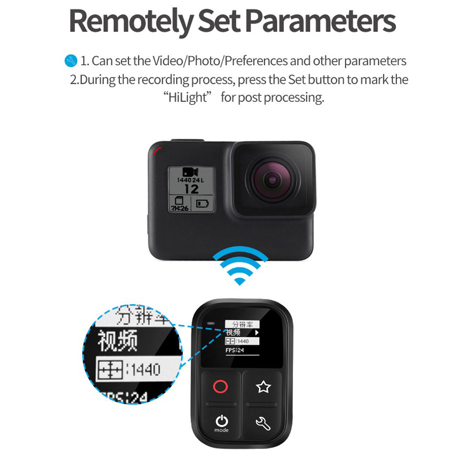 Telesin Smart WiFi Remote Control LCD for GoPro - GP-RMT-T02 Gambar produk Telesin Smart WiFi Remote Control LCD for GoPro - GP-RMT-T02