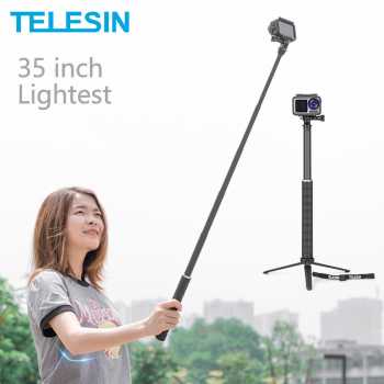 Gambar produk Telesin Tongsis Monopod Carbon Fiber 90cm with Tripod - GP-MNP-90T