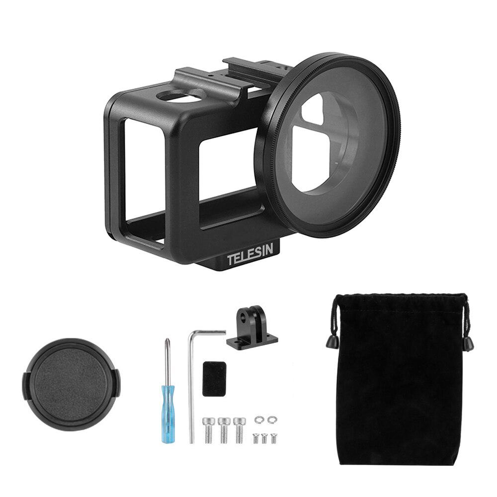 Telesin Protective Aluminum Frame Case UV Filter for DJI Osmo Action Gambar produk Telesin Protective Aluminum Frame Case UV Filter for DJI Osmo Action