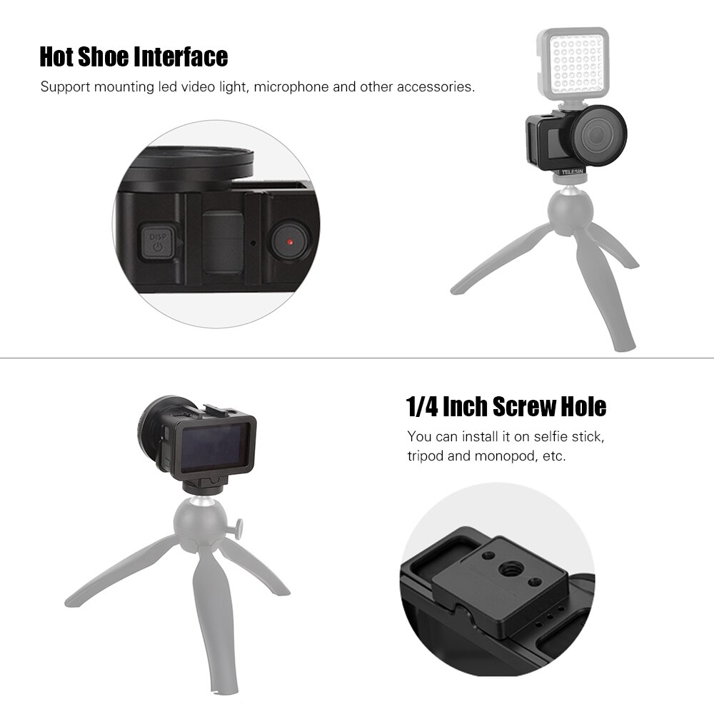 Telesin Protective Aluminum Frame Case UV Filter for DJI Osmo Action Gambar produk Telesin Protective Aluminum Frame Case UV Filter for DJI Osmo Action