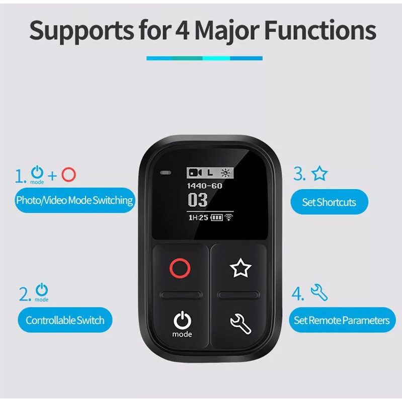 Telesin Smart WiFi Remote Control LCD for GoPro - GP-RMT-T02 Gambar produk Telesin Smart WiFi Remote Control LCD for GoPro - GP-RMT-T02