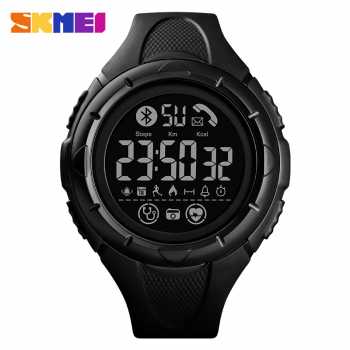 SKMEI Jam Tangan Smartwatch Pria Bluetooth Pedometer Heartrate - 1542 - Black/Black