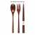 Gambar produk BAISPO Set Sendok Garpu Sumpit Japanese Style Bamboo Polos - EA025
