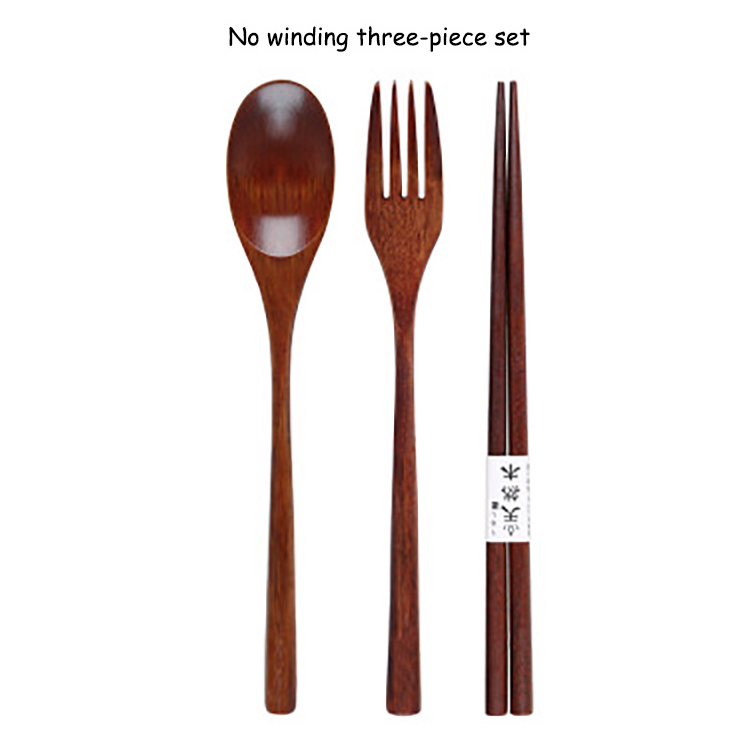 Gambar produk BAISPO Set Sendok Garpu Sumpit Japanese Style Bamboo Polos - EA025