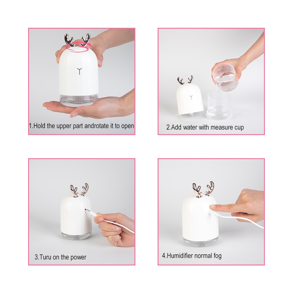 Gambar produk Berlato Air Humidifier Aromatherapy Diffuser Cute Design 220ml - X10/X20