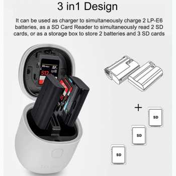 Gambar produk TELESIN Allin Charger Box Card Reader for Canon LP-E6 - AN-BCG-LPE6
