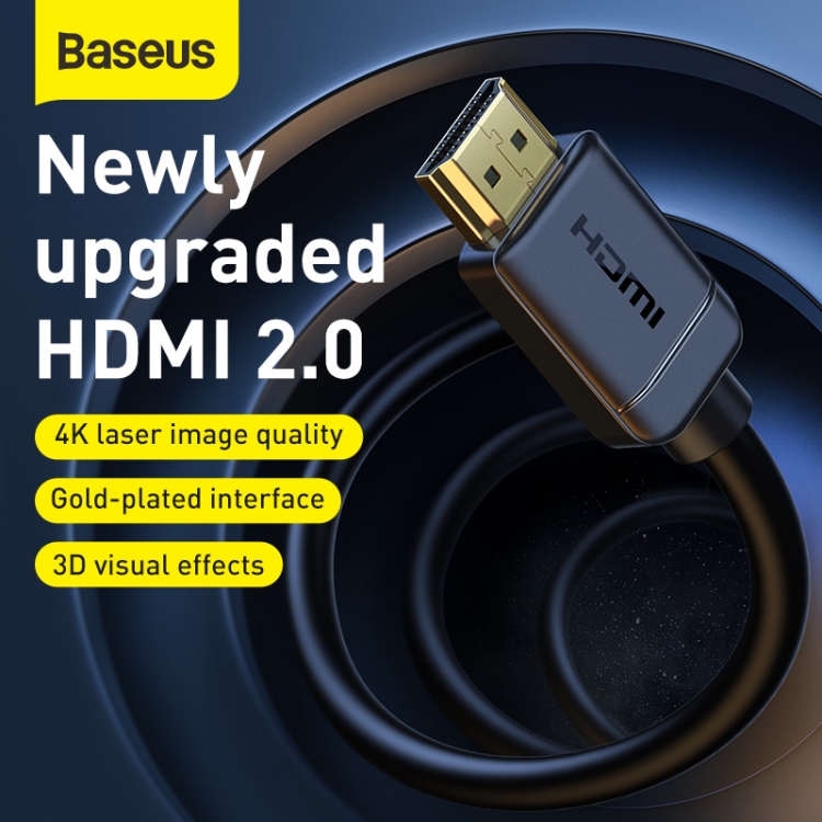 Gambar produk Baseus Kabel HDMI 2.0 Gold Plated 4K Laser Image Quality 5M - CAKGQ-D01