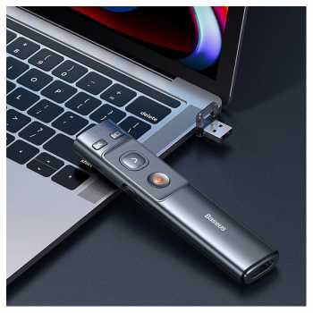 Baseus Orange Dot Wireless Laser Pointer Red Light USB Type C 2.4GHz ...