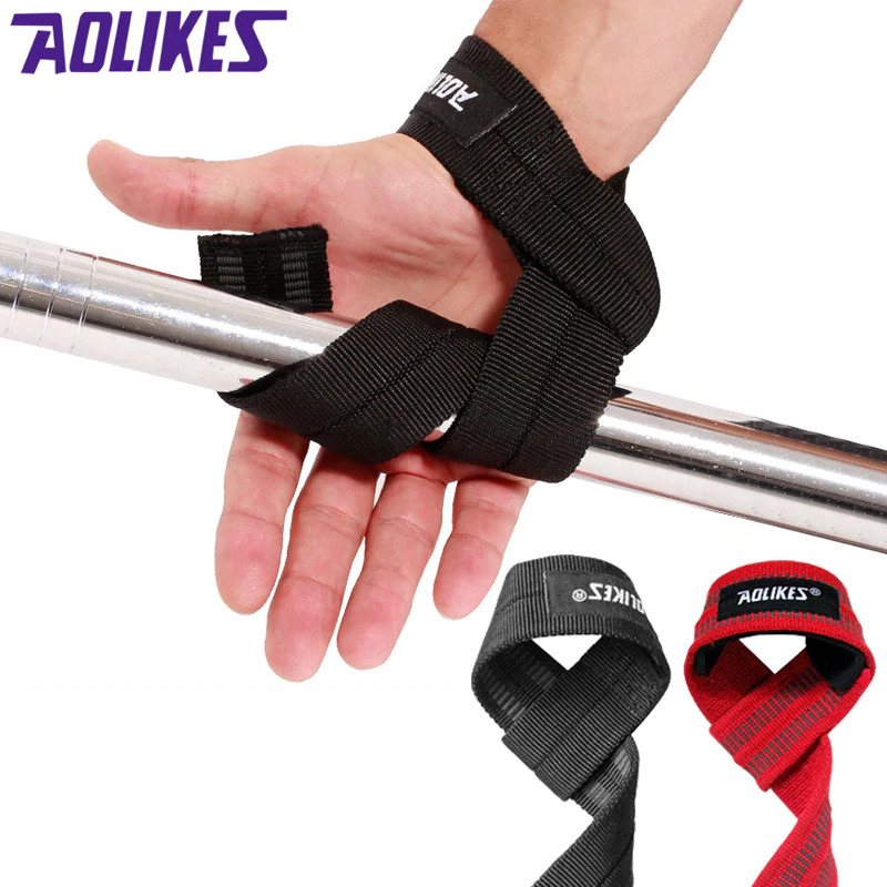 AOLIKES Strap Tangan Angkat Beban Anti Slip Strap Weight Lifting 2 PCS