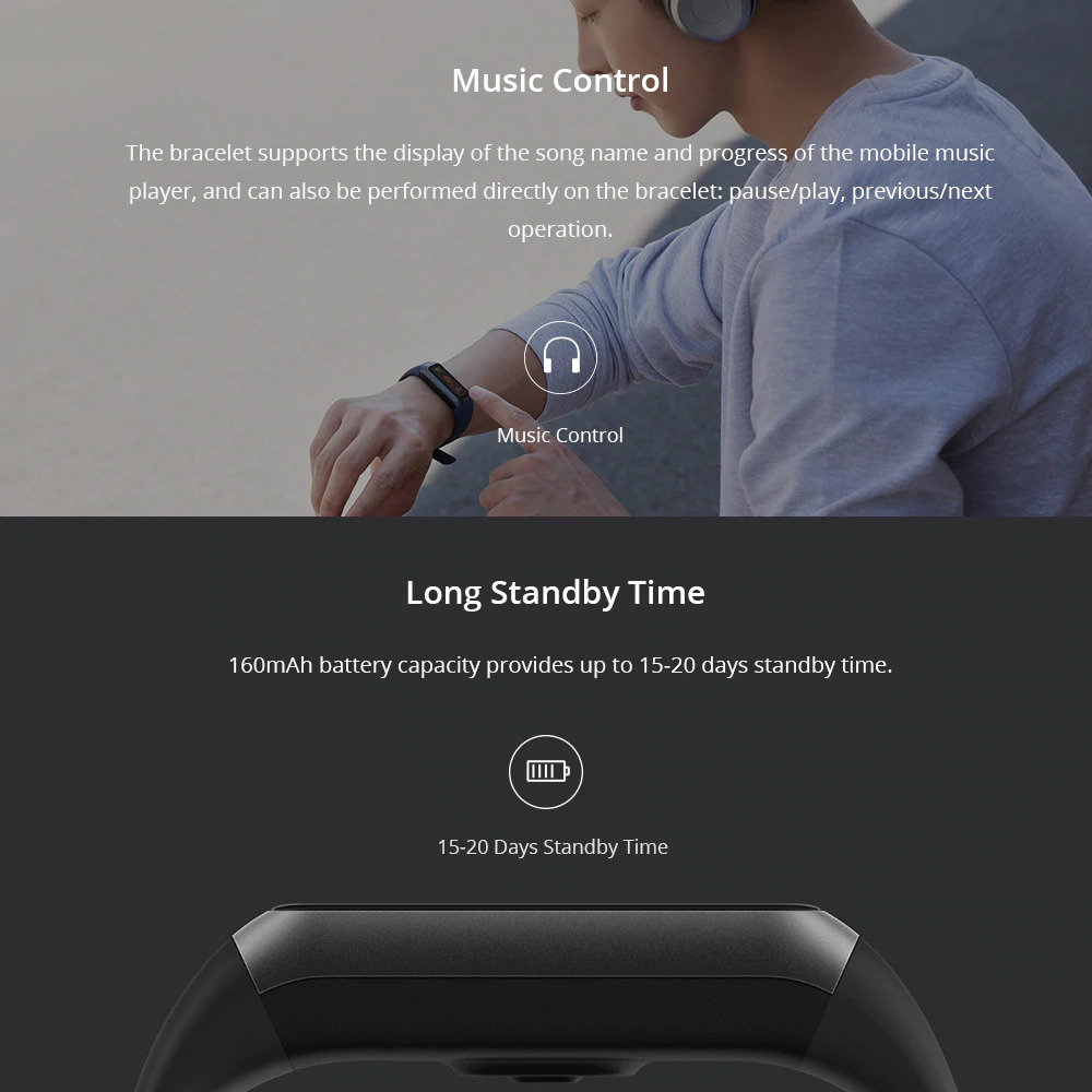 Gambar produk Xiaomi Huami Amazfit Band Cor 2 Sport Smartwatch Heart Rate Monitor