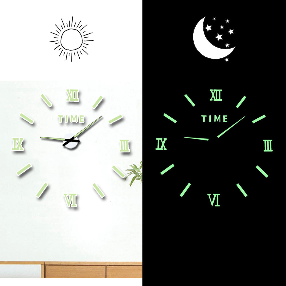 Gambar produk TaffHOME Jam Dinding Besar DIY Glow in The Dark 90-100cm - JM-03