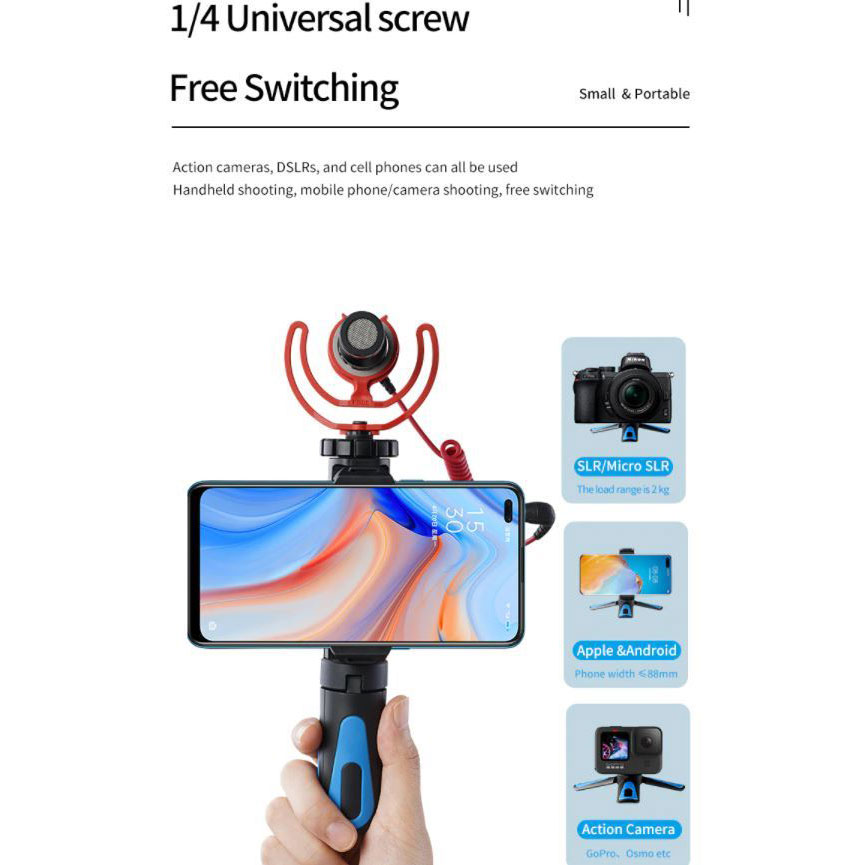Telesin Tripod Mini Smartphone + Clamp Holder - TE-TRP-MB1 Gambar produk Telesin Tripod Mini Smartphone + Clamp Holder - TE-TRP-MB1