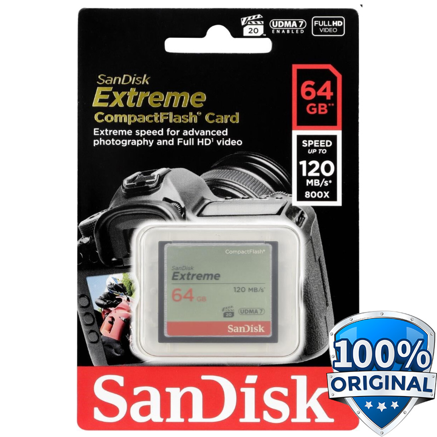 SanDisk Extreme Compact Flash Card VGP20 (120MB/s) 64GB SDCFXSB064G