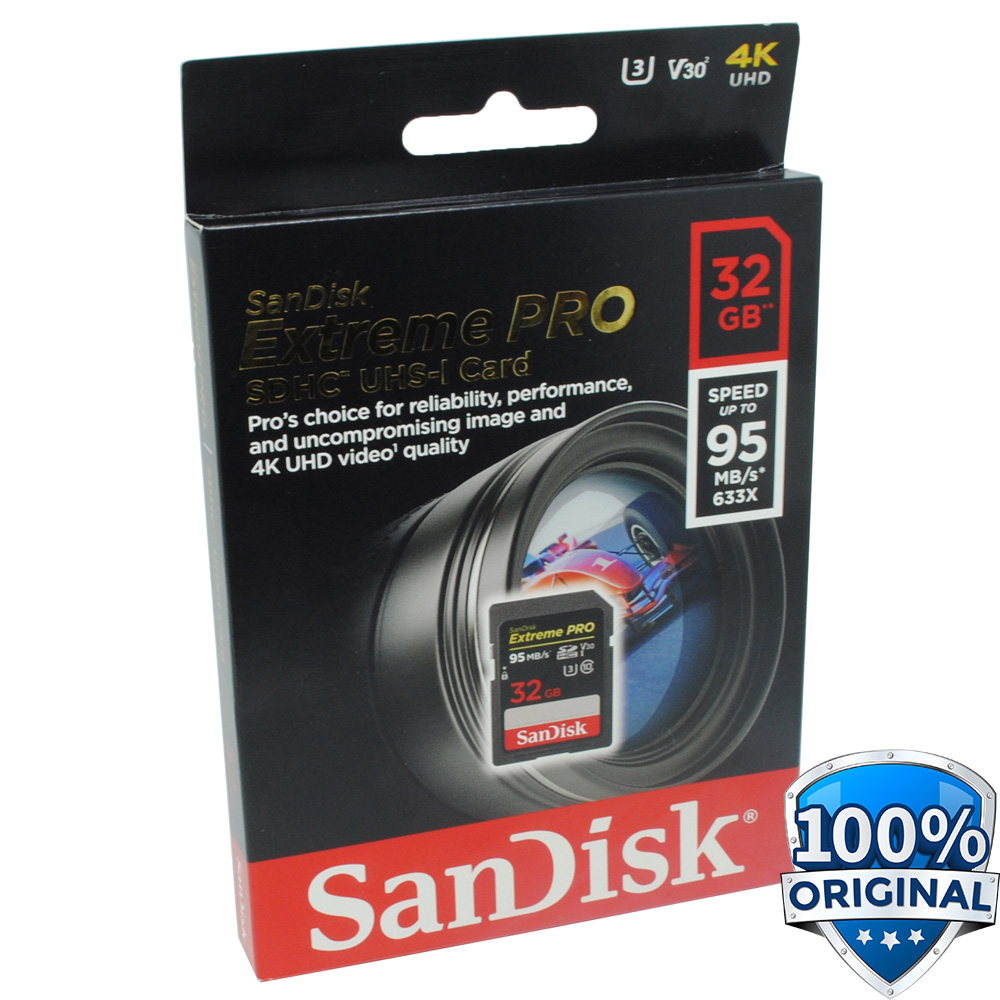 SanDisk Extreme Pro SDHC/SDXC Card UHSI U3 Class 10 (95MB/s) 32GB SDSDXXG No Color