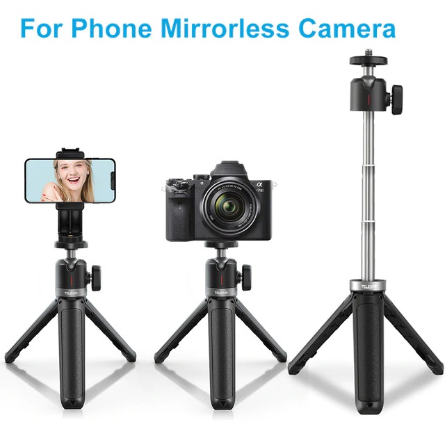 Telesin Mini Tripod Tongsis Selfie Stick Smartphone and DSLR - GP-MNP-091-W Gambar produk Telesin Mini Tripod Tongsis Selfie Stick Smartphone and DSLR - GP-MNP-091-W