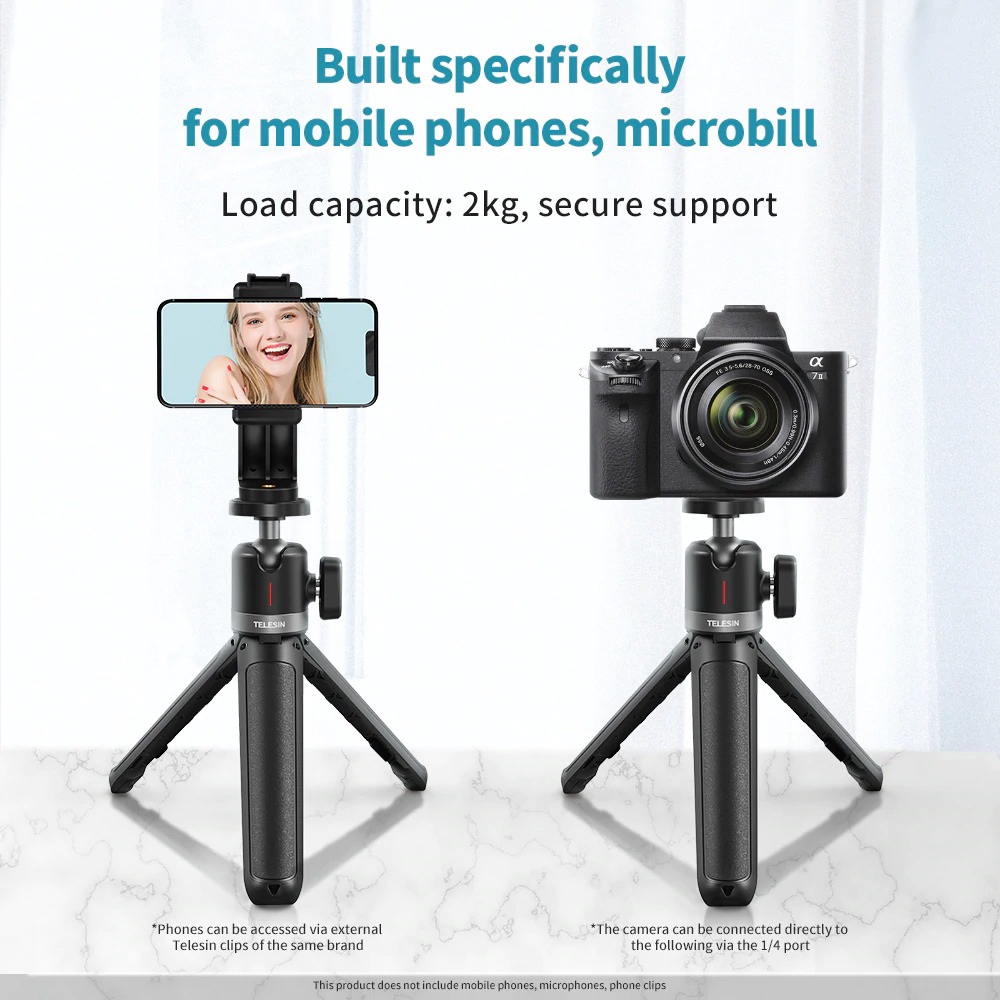 Telesin Mini Tripod Tongsis Selfie Stick Smartphone and DSLR - GP-MNP-091-W Gambar produk Telesin Mini Tripod Tongsis Selfie Stick Smartphone and DSLR - GP-MNP-091-W