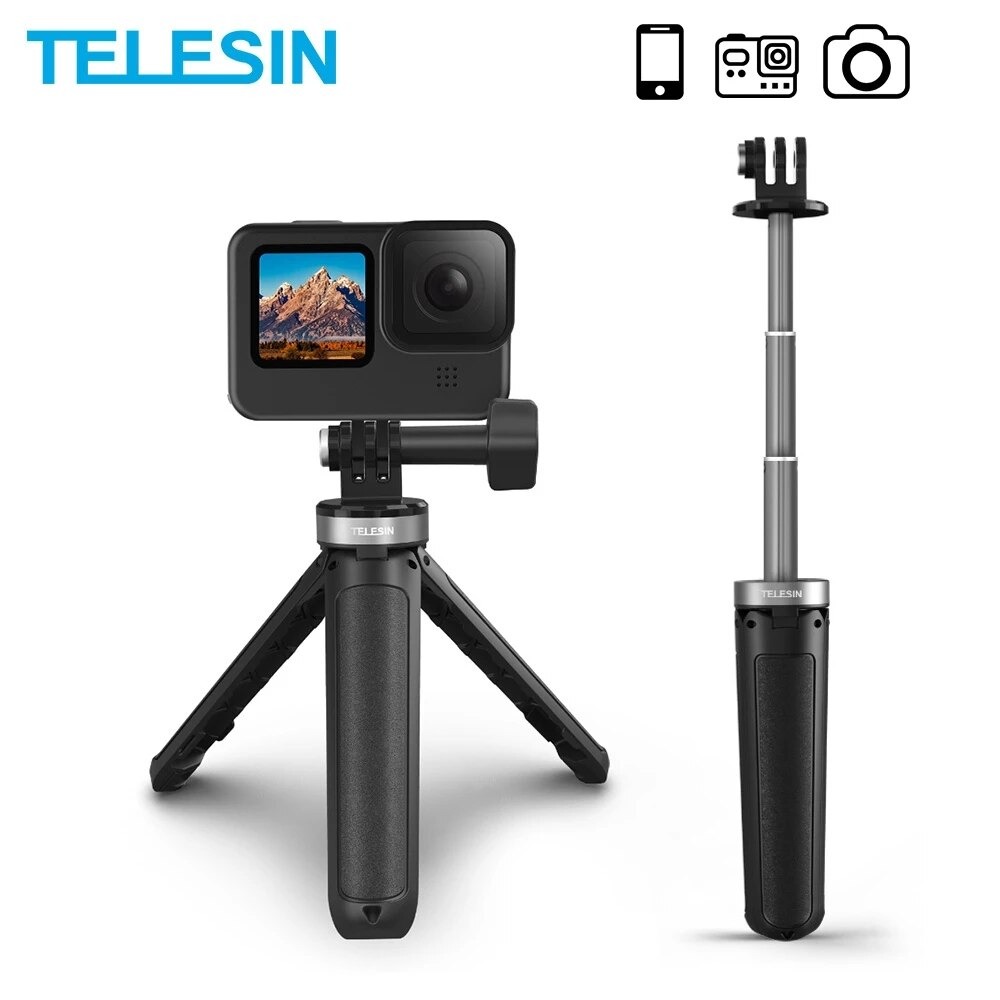 Telesin Mini Tripod Tongsis Selfie Stick Smartphone and DSLR - GP-MNP-091-W Gambar produk Telesin Mini Tripod Tongsis Selfie Stick Smartphone and DSLR - GP-MNP-091-W