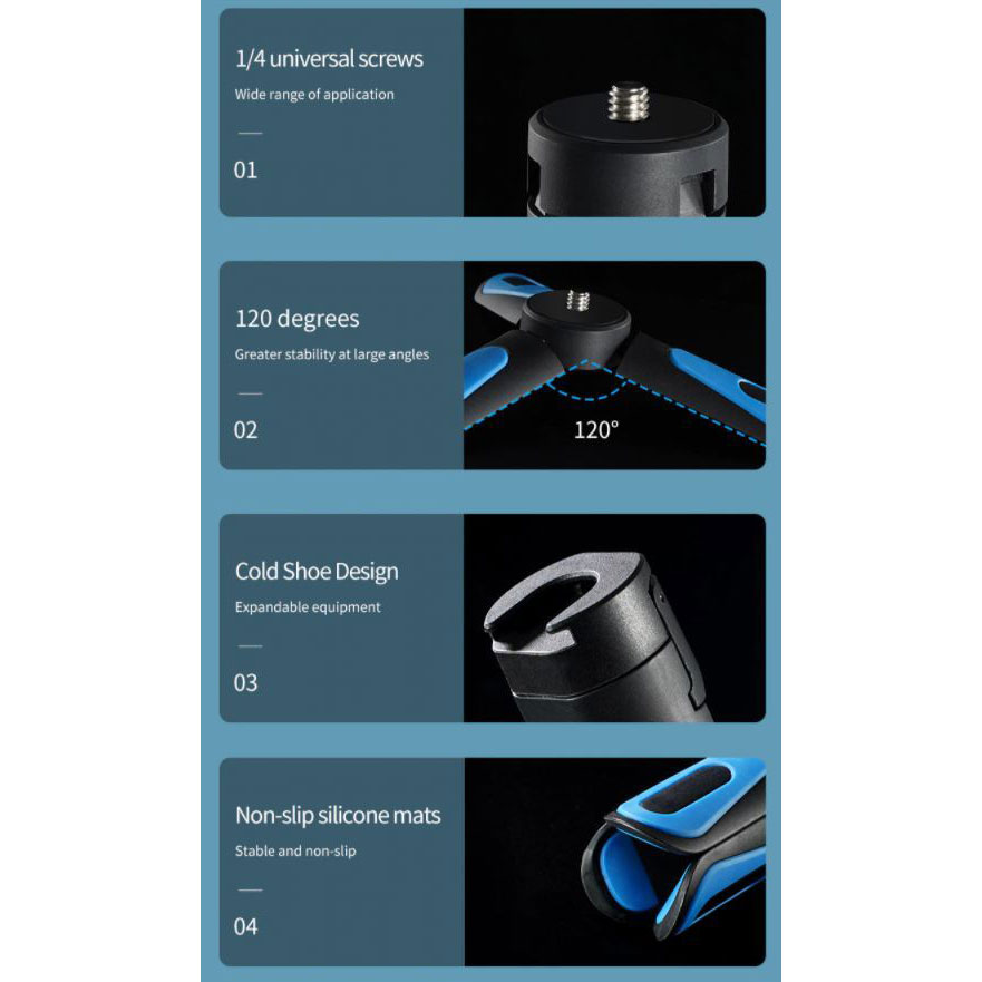 Telesin Tripod Mini Smartphone + Clamp Holder - TE-TRP-MB1 Gambar produk Telesin Tripod Mini Smartphone + Clamp Holder - TE-TRP-MB1