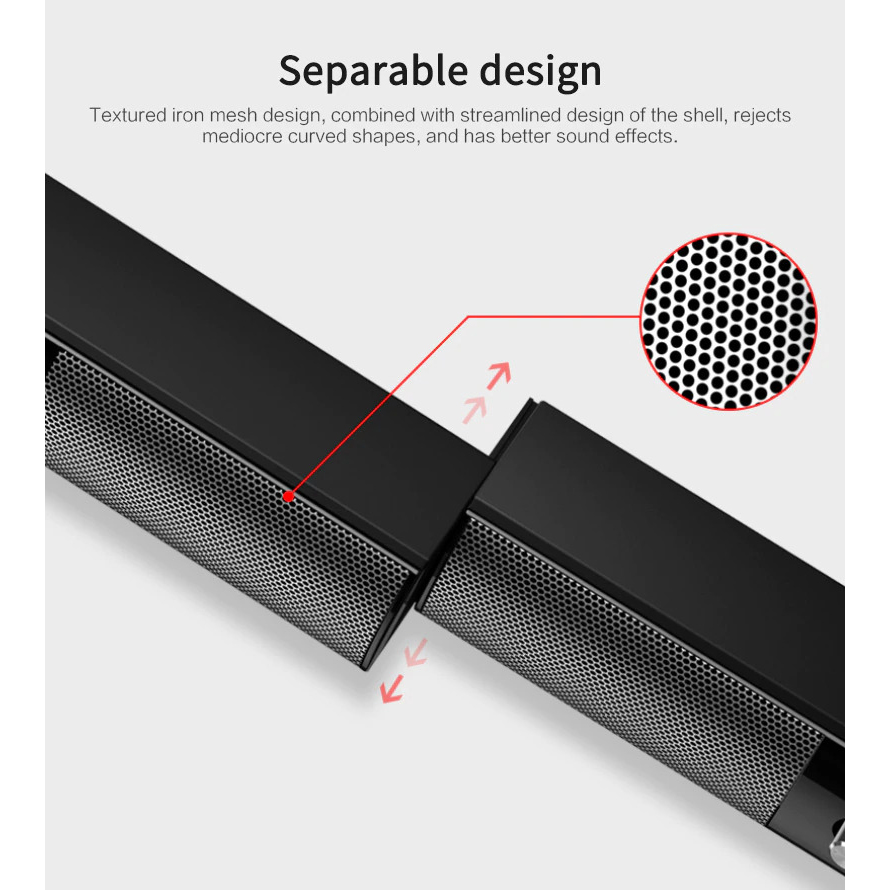 Gambar produk SADA Soundbar Desktop Active Speaker HiFi Stereo Heavy Bass - V-117