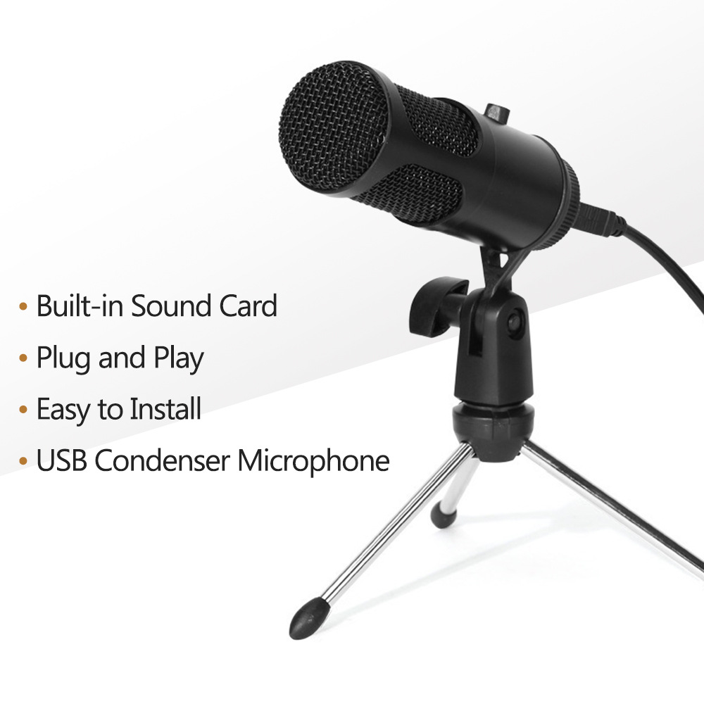 TaffSTUDIO Microphone Condenser USB Mikrofon Studio with Stand UD800