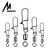 Gambar produk MEREDITH Konektor Kail Pancing Rolling Snap Swivel 50PCS Size 10 - MRH10