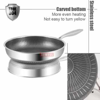 Panci Set & Wajan - AIWILL Wajan Panci Masak Nonstick Stainless Steel 28cm 28 cm - K01PAN304 - Silver