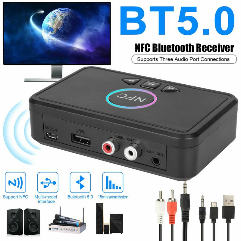 Centechia Audio Bluetooth 5.0 Receiver Adapter NFC RCA AUX D10