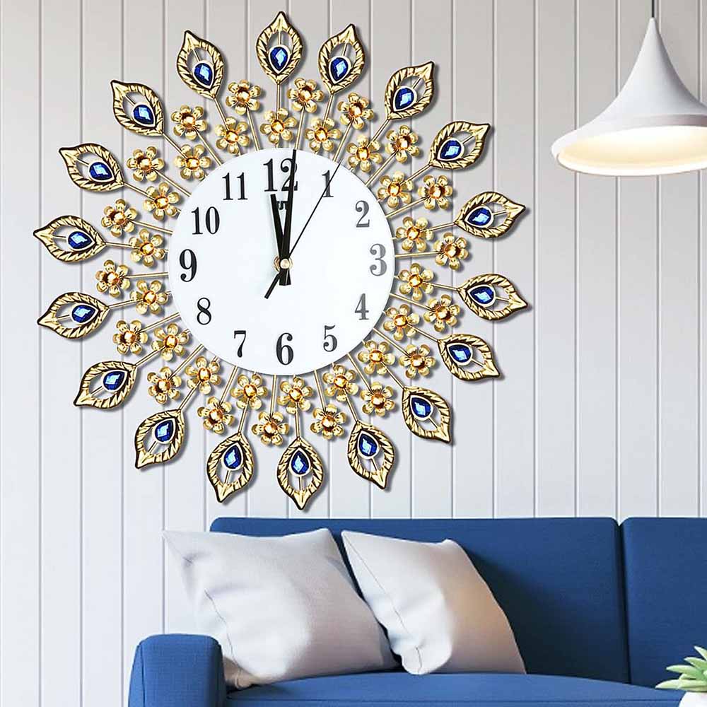 Gambar produk TaffHOME Jam Dinding Bulat Quartz Clock Retro European 38 cm - H21