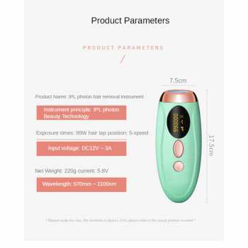 Gambar produk IBONA IPL Laser Epilator Permanent Hair Removal 990000 Flash - TMY-002