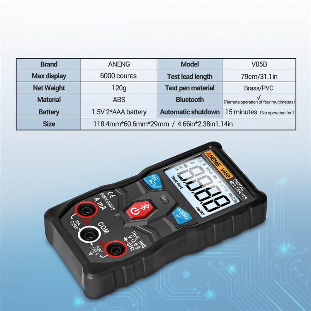 Gambar produk ANENG Digital Bluetooth Multimeter Voltage Tester - V05B