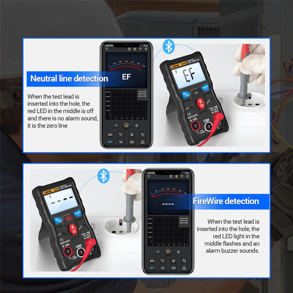 Gambar produk ANENG Digital Bluetooth Multimeter Voltage Tester - V05B