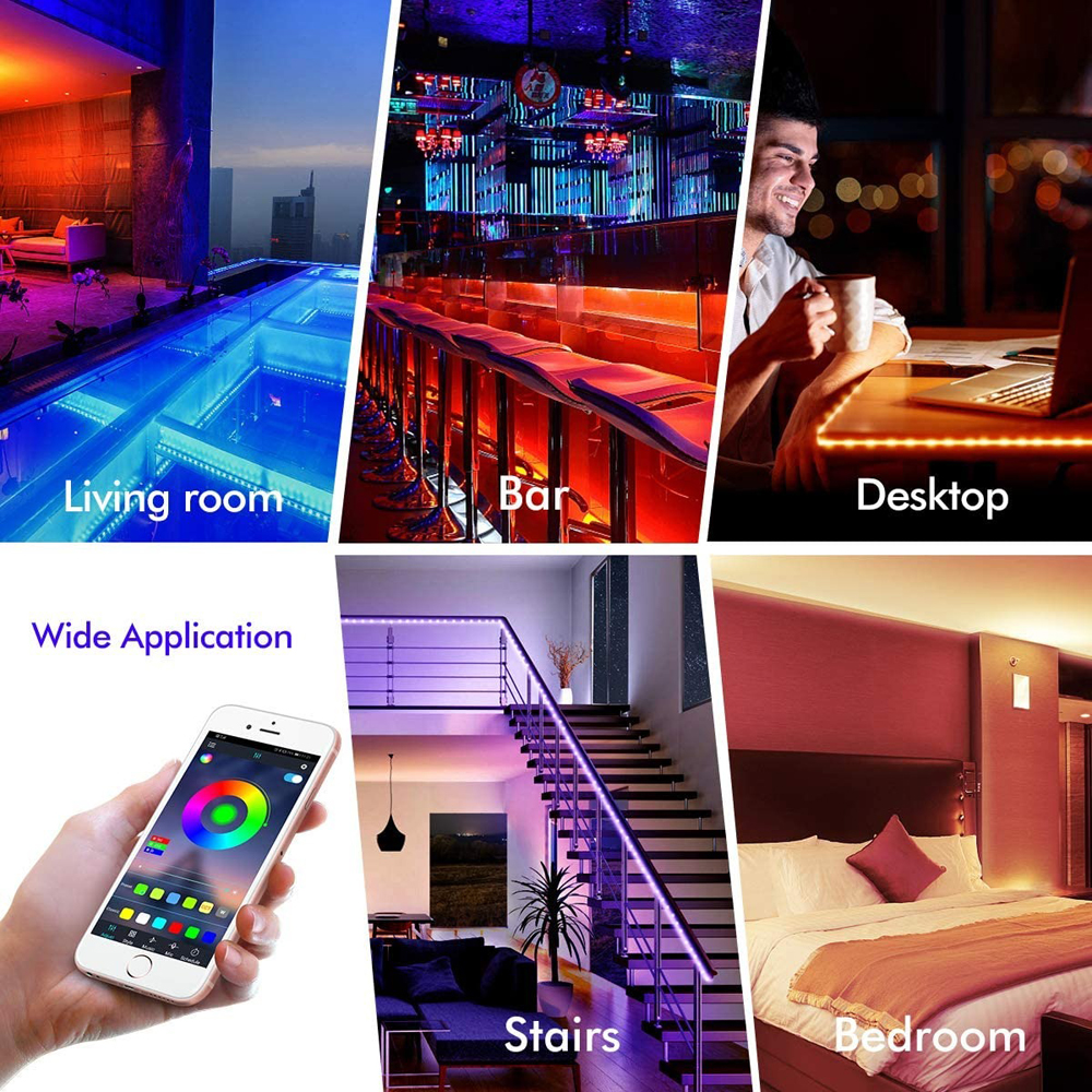 Duoco Lampu LED Strip Flexible RGB 2835 5M with Smart App + Remote