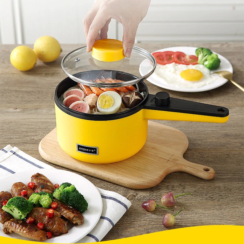 Gambar produk JIASHI Panci Listrik Multifungsi Electric Pan 1.2L 600W Dengan Steamer - JWS-188A