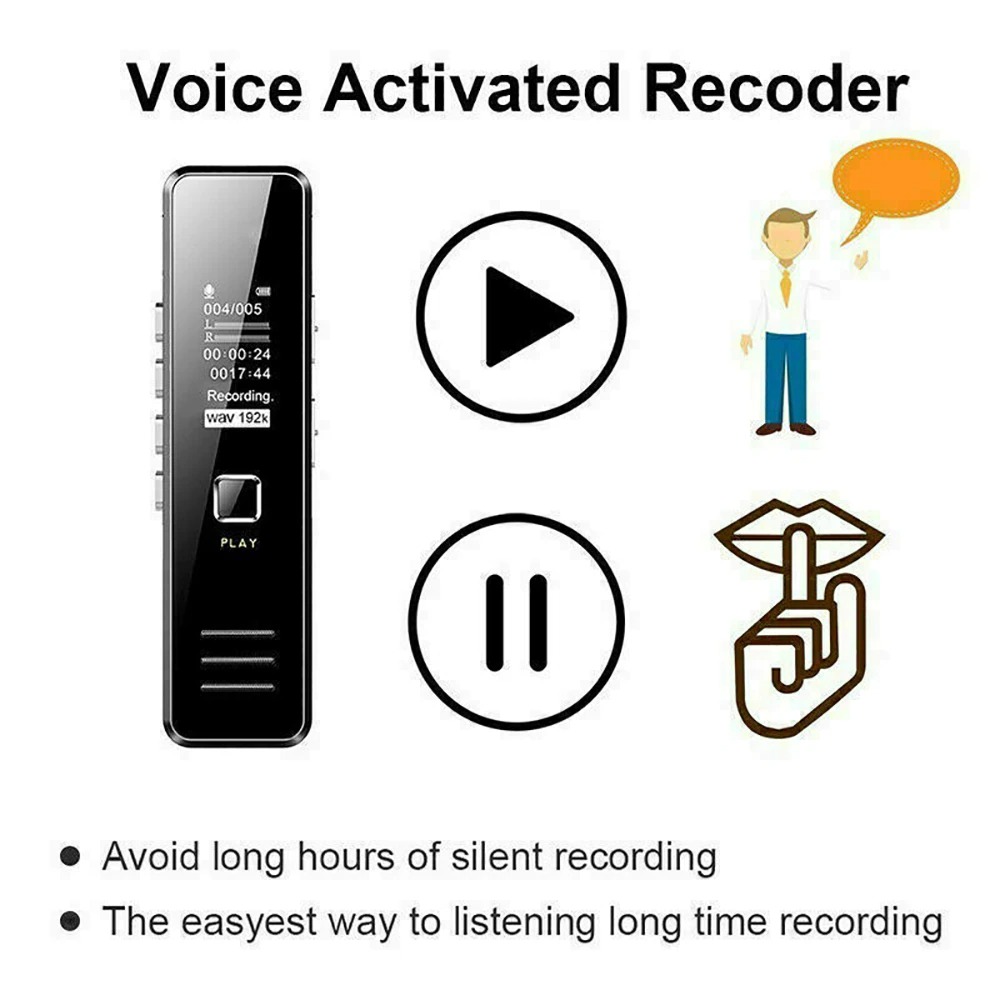 Gambar produk FORNORM Perekam Suara Audio Digital Mini Voice Recorder 32GB - VC173