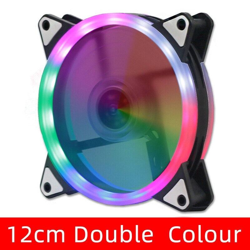 JI JIA Computer Case Fan Luminous LED RGB Cooling 12 CM RF120 Multi