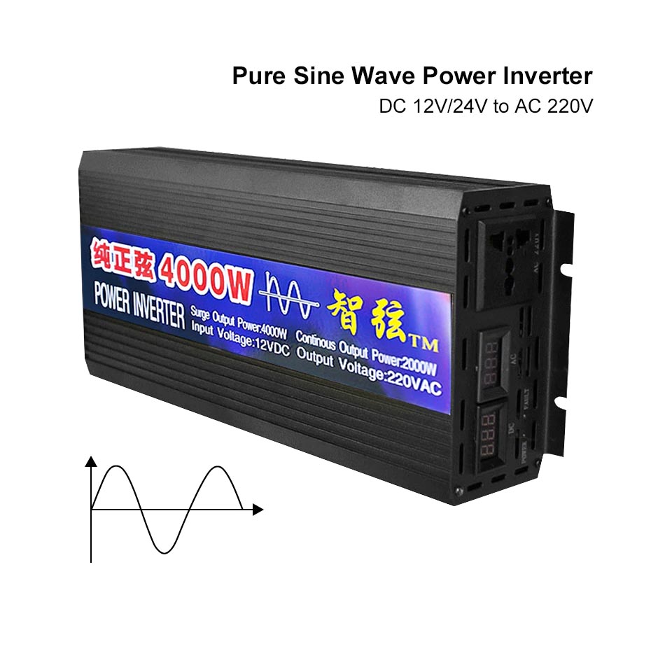 SUNYIMA Pure Sine Wave Car Power Inverter DC 24V to AC 220V 4000W