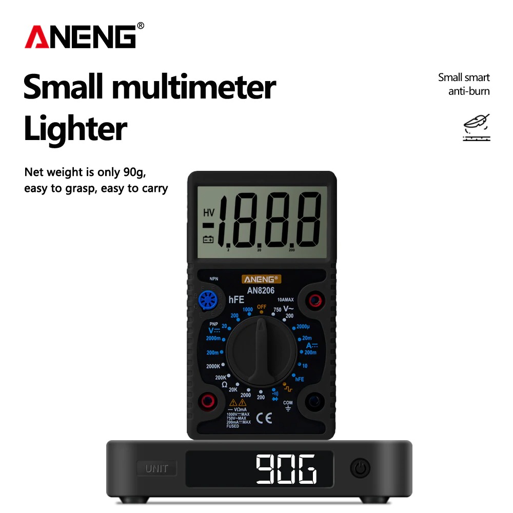 ANENG Digital Multimeter Voltage Tester Large Screen Display - AN8206 Gambar produk ANENG Digital Multimeter Voltage Tester Large Screen Display - AN8206 - 3