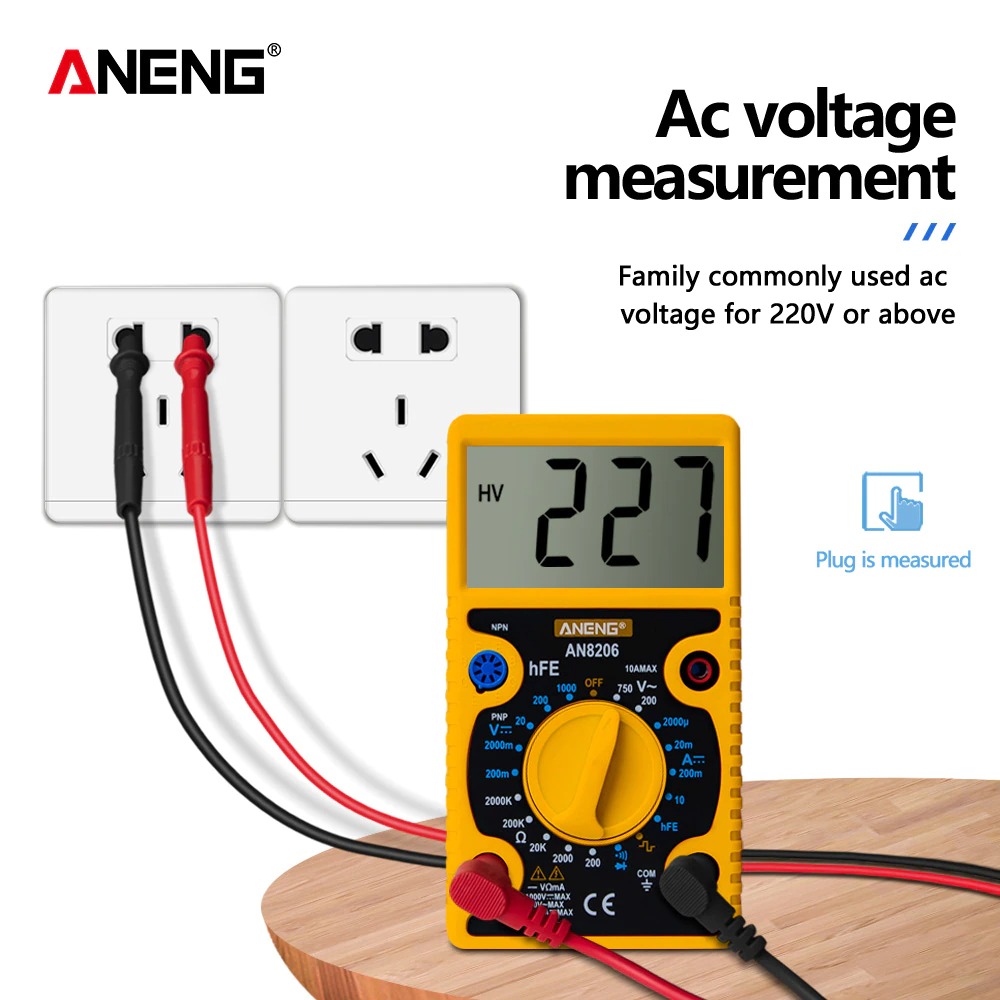 ANENG Digital Multimeter Voltage Tester Large Screen Display - AN8206 Gambar produk ANENG Digital Multimeter Voltage Tester Large Screen Display - AN8206 - 4